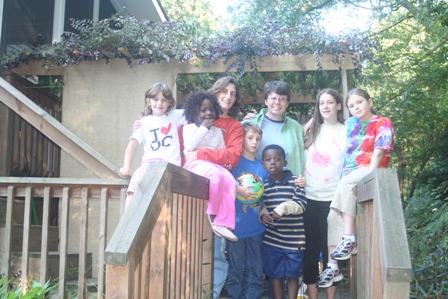 In Front of the Completed Sukkah